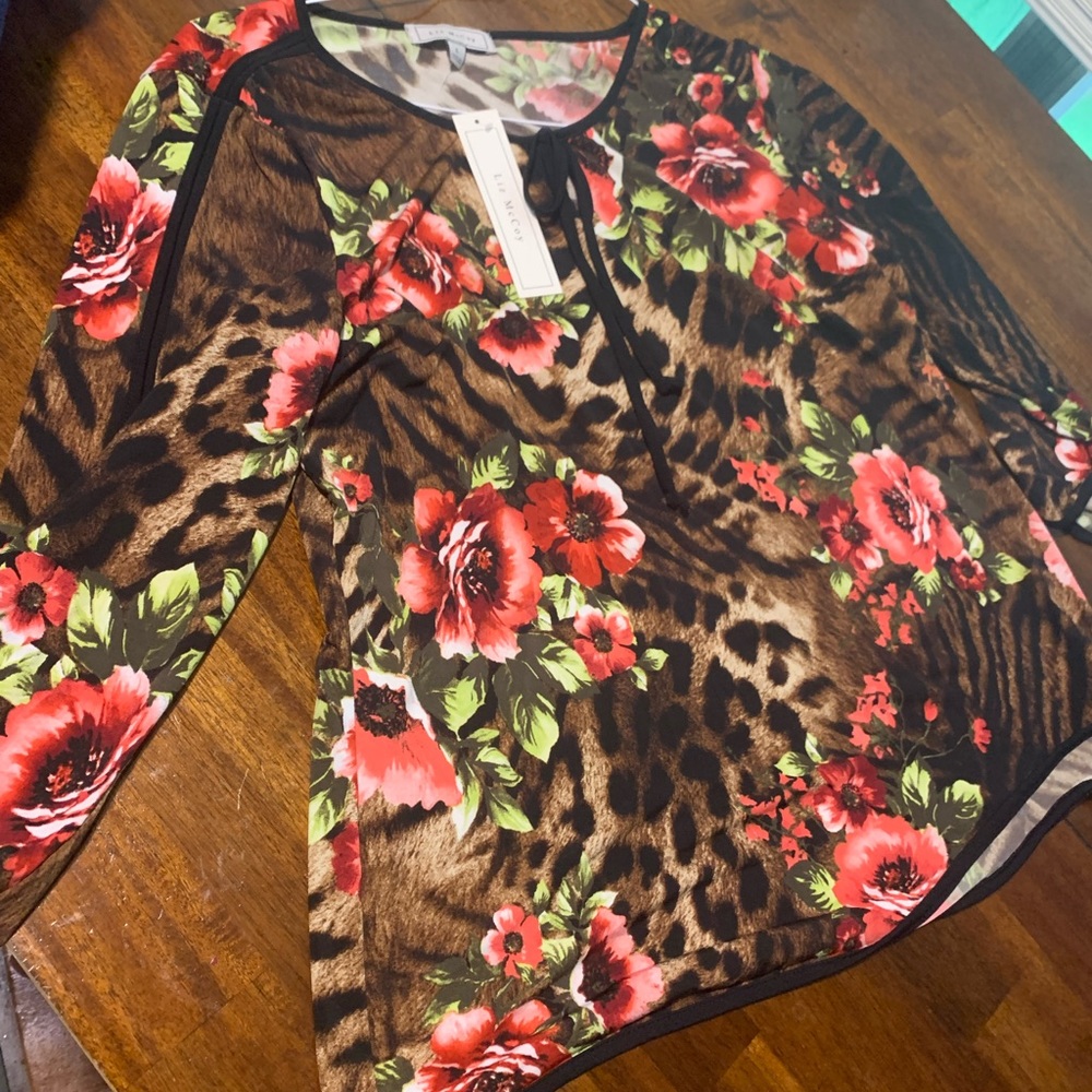 Leopard and flower shirt